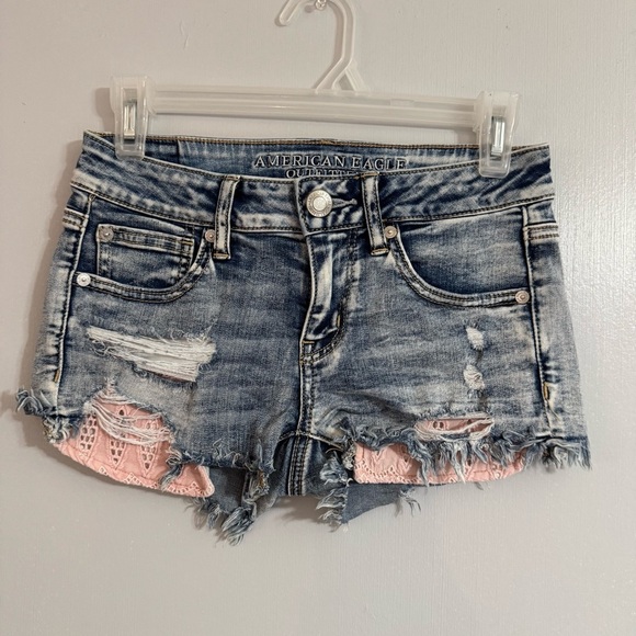 American Eagle Outfitters Shortie Jean Shorts Size 2 - Picture 1 of 6
